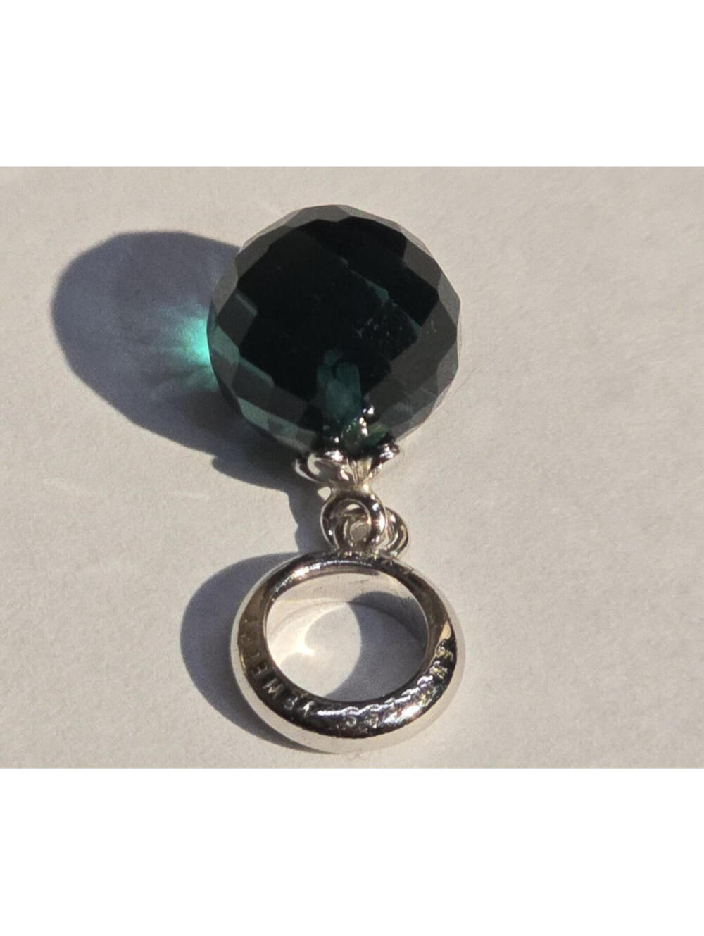 Endless Jewelry Charm Sterling Silver Swarovski Crystal Deep Ocean Blue Green